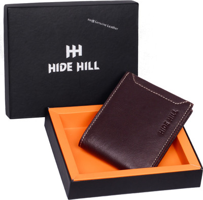 

hide hill Men Brown Genuine Leather Wallet(8 Card Slots)