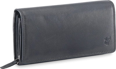 

F&T Women Casual Black Genuine Leather Wallet(20 Card Slots)