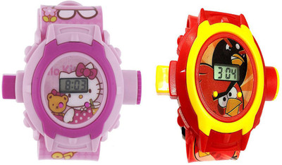 

Mettle Hello kitty & Angry Bird Kids Projector Watch MT-KDW-1701-HK-AB Watch - For Boys & Girls Watch - For Boys & Girls
