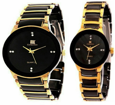 

IIK Collection 03 black golden two tone watches occasion party wedding and gift etc look like awsome Watch - For Men & Women