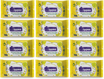 

Wippee 30N Usable Baby Wipes With Almond Oil ( Pack Of 12)(12 Pieces)