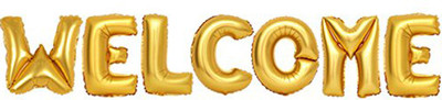 

AMFIN Solid Welcome Letter Foil Balloon/ Anniversary Party Decoration Items ( 7 Letters) - Golden Balloon(Gold, Pack of 7)