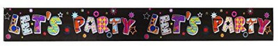 

Party Anthem Lets Party" Foil Banner- 34 x 4.5 inches Banner(34 ft, Pack of 1)