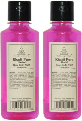 

KHADI PURE GRAMODYOG HERBAL ROSE BODY WASH-PACK OF 2(420 ml, Pack of 2)