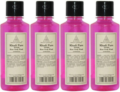 

KHADI PURE GRAMODYOG HERBAL ROSE BODY WASH-PACK OF 4(840 ml, Pack of 4)