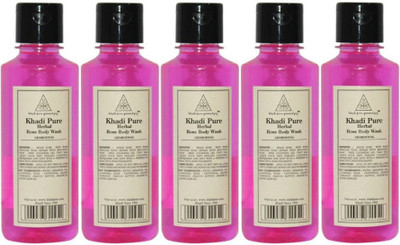 

KHADI PURE GRAMODYOG HERBAL ROSE BODY WASH-PACK OF 5(1050 ml, Pack of 5)