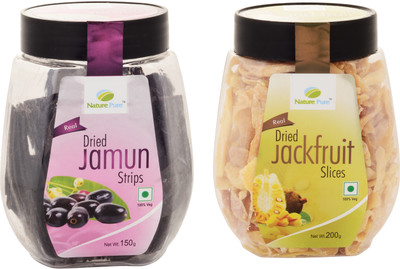 

Nature Pure Dried Fruits- Jamun Strips Jar + Jackfruit Strips Jar (150g+200g) Pack of 2 Natural Candy(Pack of 2)