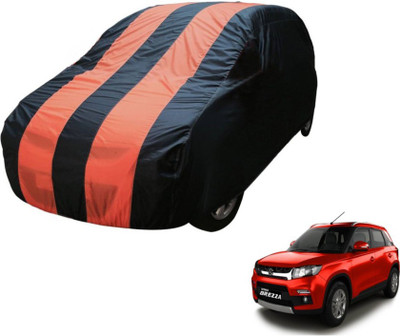 MOCKHE Car Cover For Maruti Suzuki Vitara Brezza (Without Mirror Pockets)(Blue, Orange)