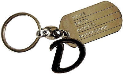 

kartstring D alphabet metal Key Chain(Silver)