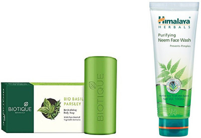 

Himalaya Purifying Neem Face Wash, Bio Body Soap(Set of 2)
