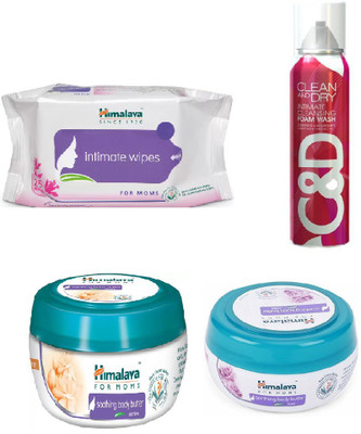 

Himalaya Clean And Dry Foam Wash, Soothing Body Butter Jasmine, Intimate Wipes, Soothing Body Butter Rose(Set of 4)