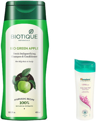 

Himalaya Anti Hair Fall Shampoo, Bio Green Apple Shampoo & Conditioner(Set of 2)