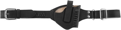 

SHAH Unisex Leather .32 Bore Revolver Cover with belt Racquet Carry Case/Cover Free Size(Black)