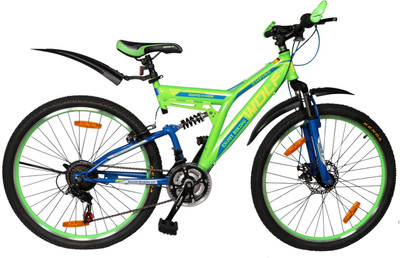 

WOLF Empire Dual Shox Disc Brake Bicycle For Adults Green 26 T Mountain Cycle(21 Gear, Multicolor)