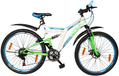 

WOLF Empire Dual Shox Disc Brake Bicycle For Adults White 26 T Mountain Cycle(21 Gear, Multicolor)
