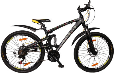 

WOLF Knight Rider Shox-Spider Disc & Dual Suspention Hydrolic Lock Out Bike For Adults Black&Yellow 26 T Mountain Cycle(21 Gear, Multicolor)