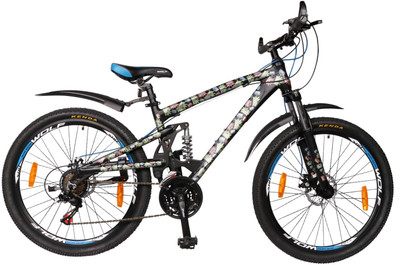 

WOLF Knight Rider Shox-Spider Disc & Dual Suspention Hydrolic Lock Out Bike For Adults Black&Blue 26 T Mountain Cycle(21 Gear, Multicolor)