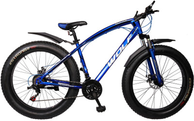 

WOLF Glitter 26x4.0 Dual Disc & Suspension FAT Bike For Adults Blue 26 T Mountain/Hardtail Cycle(21 Gear, Multicolor)