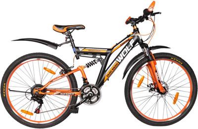 

WOLF Empire Dual Shox Disc Brake Bicycle For Adults Black 26 T Mountain Cycle(21 Gear, Multicolor), Black;orange