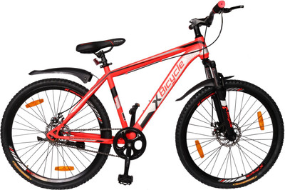 

X Bicycle Cliff Front Suspention Dics Brakes Bicycle For Adults Red 26 T Mountain/Hardtail Cycle(Single Speed, Multicolor)