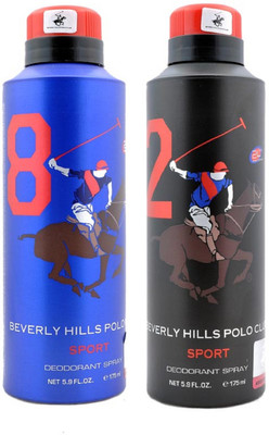 

Beverly Hills Polo Club Sport No 8 and 2 Deodorant Combo pack of 2 (175ml each) Deodorant Spray - For Men(175 ml, Pack of 2)