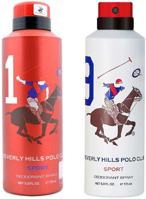 

Beverly Hills Polo Club Sport No 1 and 9 Deodorant Combo pack of 2 (175ml each) Deodorant Spray - For Men(175 ml, Pack of 2)