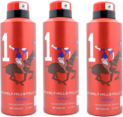 

Beverly Hills Polo Club Sport No 1 Deodorant Combo pack of 3 (175ml each) Deodorant Spray - For Men(175 ml, Pack of 3)