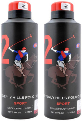 

Beverly Hills Polo Club Sport No 2 Deodorant Combo pack of 2 (175ml each) Deodorant Spray - For Men(175 ml, Pack of 2)