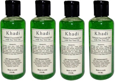 

Khadi Herbal Natural facewash Gel- Tea Tree oil Face Wash (Pack of 4) 840 ML Face Wash(840 ml)