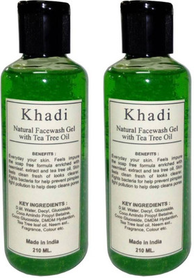 

Khadi Herbal Natural facewash Gel- Tea Tree oil Face Wash (Pack of 2) 420 ML Face Wash(420 ml)