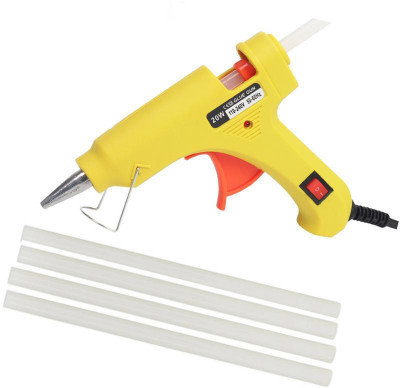

Glun Yellow Super mini 20W On Off Switch And Indicator With 4 Hot Melt Glue Sticks Standard Temperature Corded Glue Gun(7 mm)