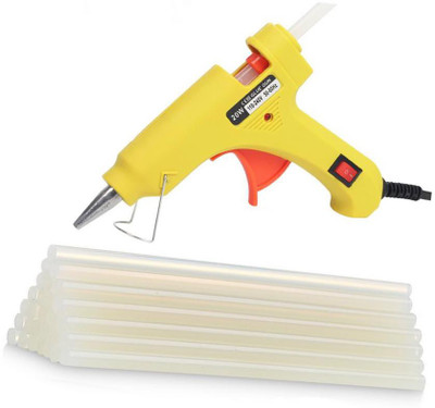 

Glun Yellow Super mini 20W On Off Switch And Indicator With 20 Hot Melt Glue Sticks Standard Temperature Corded Glue Gun(7 mm)