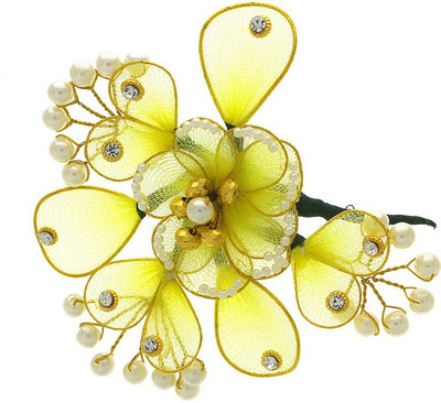 

Anuradha Art Jewellery French Roll Braid Extension(Yellow)