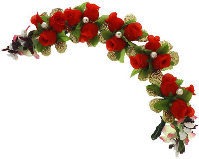 

Anuradha Art Jewellery French Roll Braid Extension(Red)
