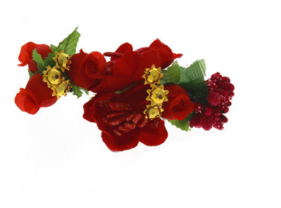 

Anuradha Art Jewellery French Roll Braid Extension(Red)