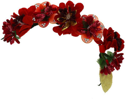 

Anuradha Art Jewellery French Roll Braid Extension(Red)
