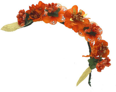 

Anuradha Art Jewellery French Roll Braid Extension(Orange)