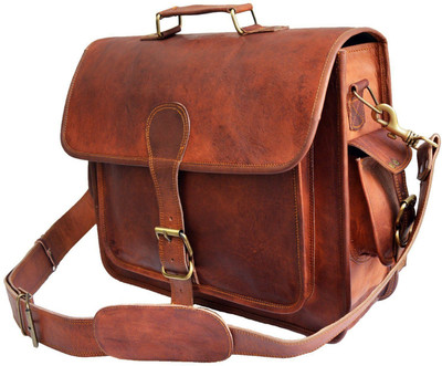 

CRAFAT Men & Women Casual Brown Genuine Leather Shoulder Bag