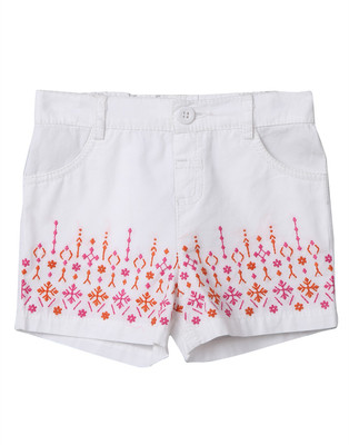

Beebay Short For Girls Casual Embriodered Cotton(White, Pack of 1