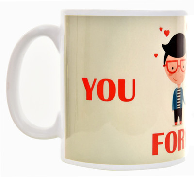 

Halowishes Best Gift For Your Valentine Multipurpose Coffee | Impress Your Love With U & Me Forever Couple Quote Gift Coffee Ceramic Mug(325 ml), Multicolor