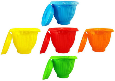 

Dineshalini Creations Champion Garden Pot Plant Container(Plastic, External Height - 10 cm), Multicolor