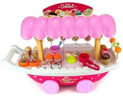 Kashti vaibhavi enterprise multicolor Ice Cream Kitchen Play Cart Kitchen Set Toy with Lights and Music