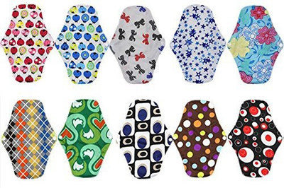 

WeeWee Cloth Organic Bamboo Inner Washable Reusable Feminine Hygiene Menstrual Pads Sanitary Pads Lady Cloth Pad Panty Liner Sanitary Pad Sanitary Pad(Pack of 10)
