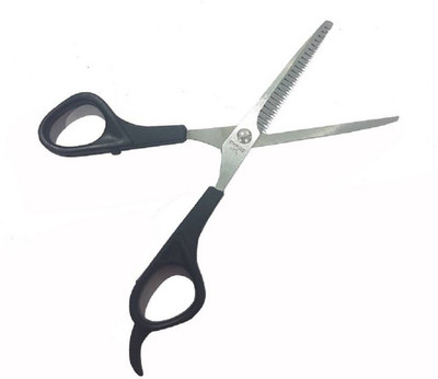 

Majik Premium Thinning Hair Men Shaving Steelness Steel Scissors (Set of 1, Black) Scissors(Set of 1, Silver)