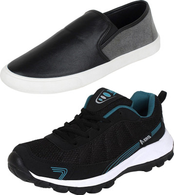 

Aero 02 Pair Combo Power Play Running and Canvas Running Shoes For Men(Black, Blue, Black, Grey, Black::cyan::black::grey