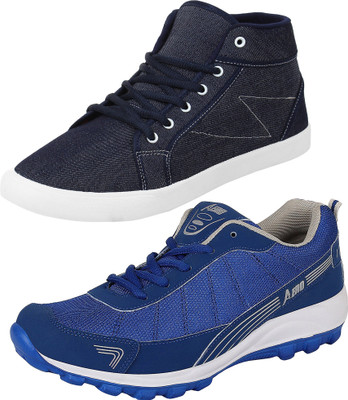 

Aero 02 Pair Combo Power Play Running and Canvas Running Shoes For Men(Blue, Blue, Grey, Blue::rblue::grey