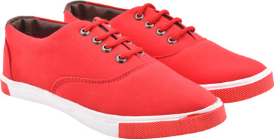 

WalkJump men solid sneakers, lifestyle casual shoes, Canvas Shoes For Men(Red