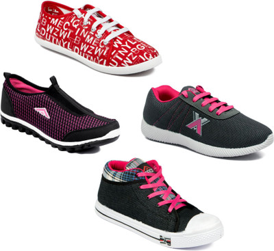 

Asian Women Casual & Running Shoes Combo Pack of 4 Casuals For Women(Multicolor