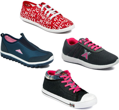 

Asian Women Casual & Running Shoes Combo Pack of 4 Canvas Shoes For Women(Multicolor