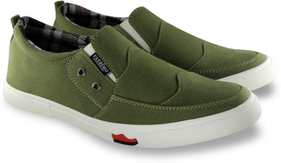 

Fashimo Denim Casual Slip On Sneakers For Men(Olive